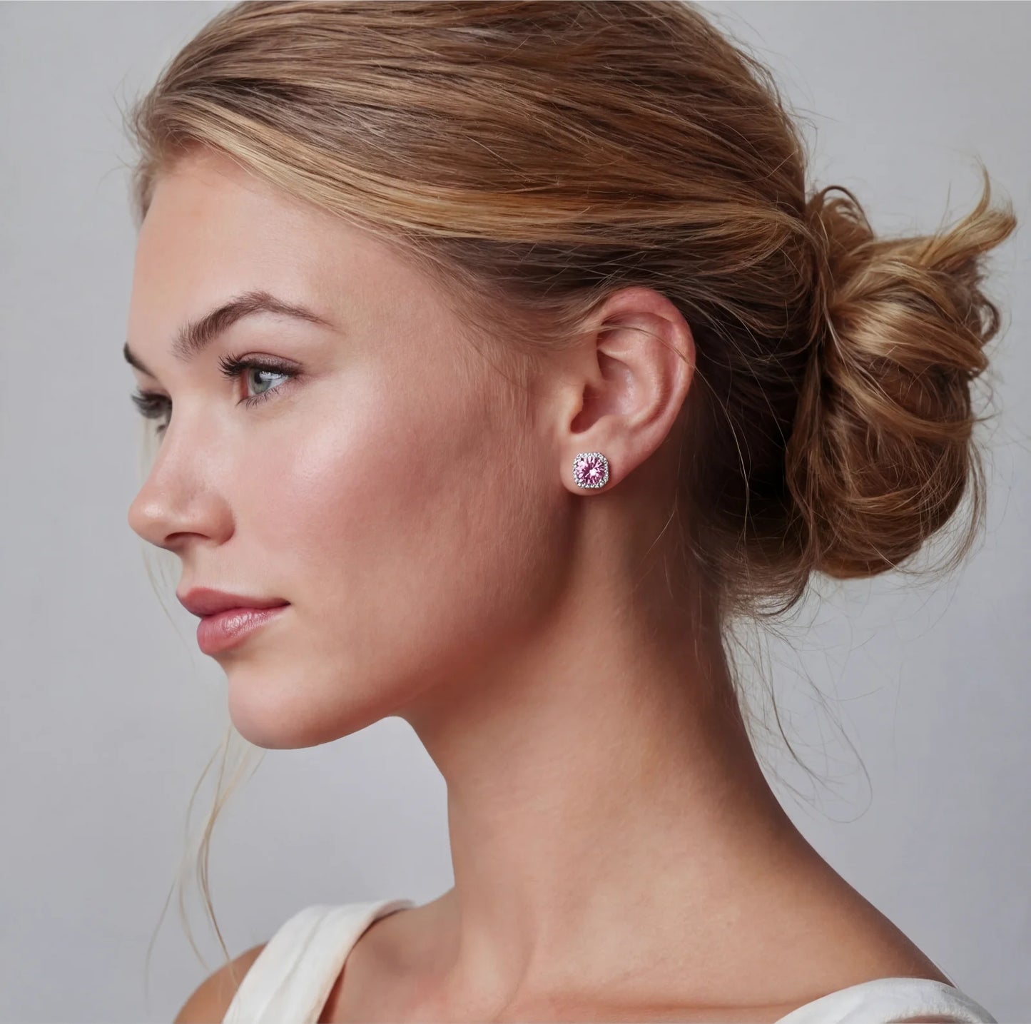 Blush Halo Moissanite Stud Earrings | Le'Var Neilson