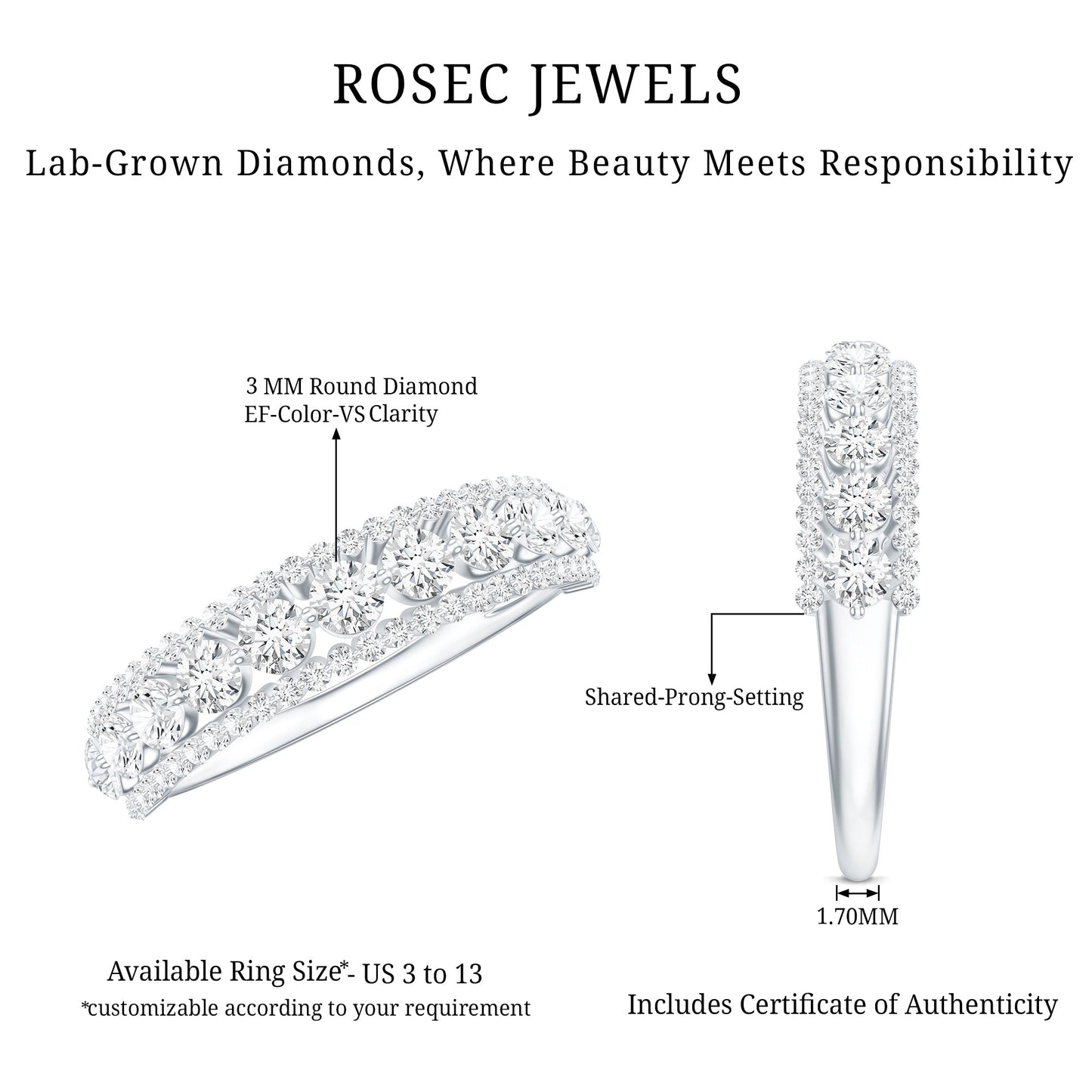 Lab Grown Diamond Wedding Anniversary Ring For Women
