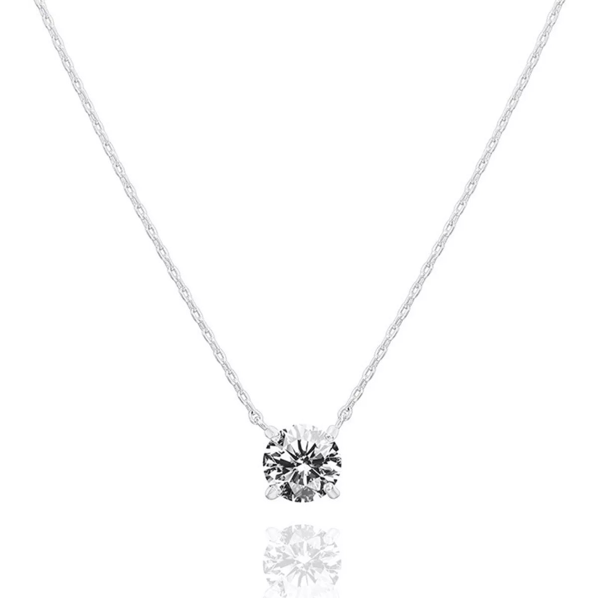 Diamond necklace on a white background