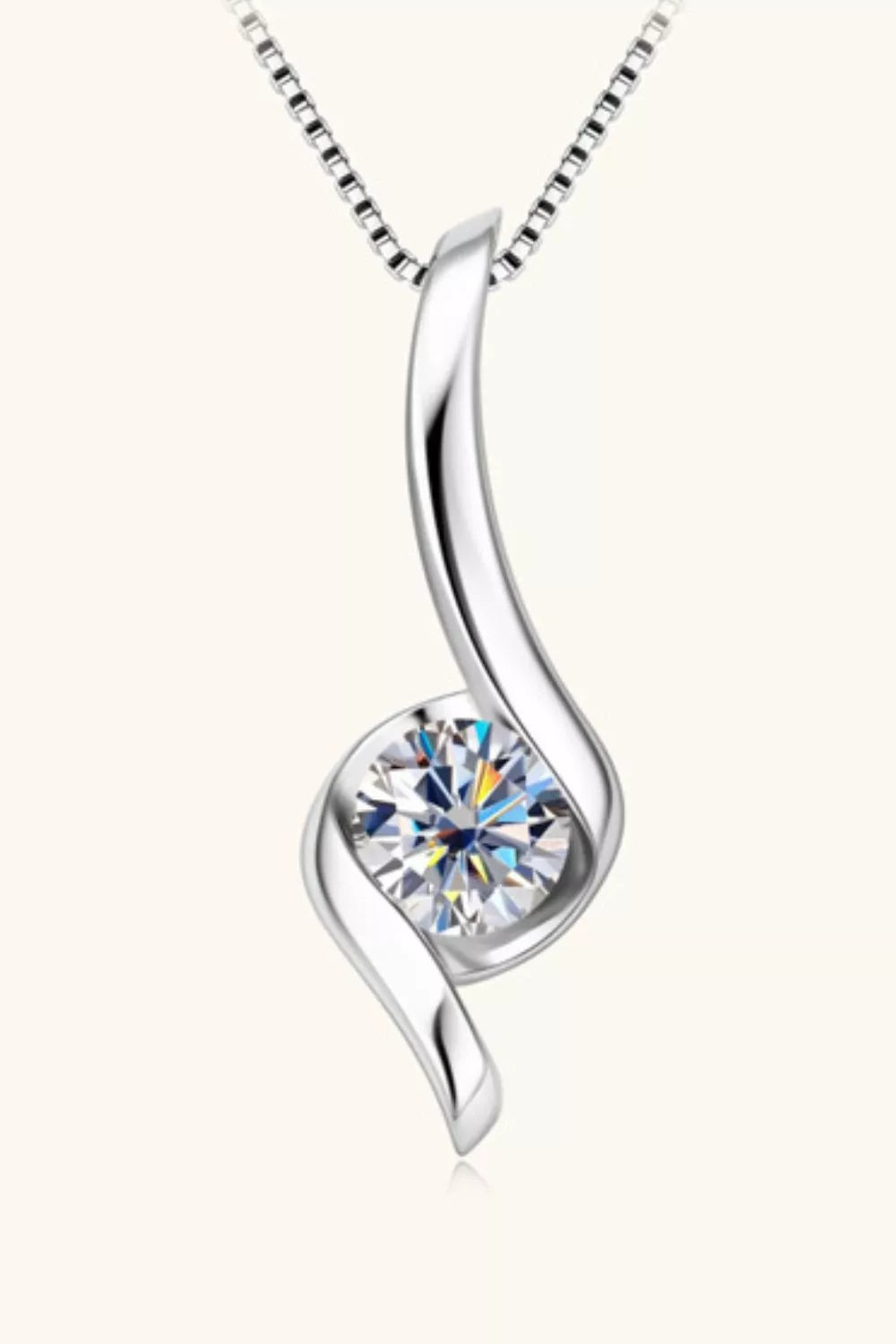 1 Carat Moissanite 925 Sterling Silver Necklace and Earrings bundle