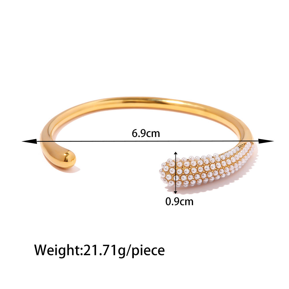 18K Noble and Atmospheric Diamond Opening Design Versatile Bracelet