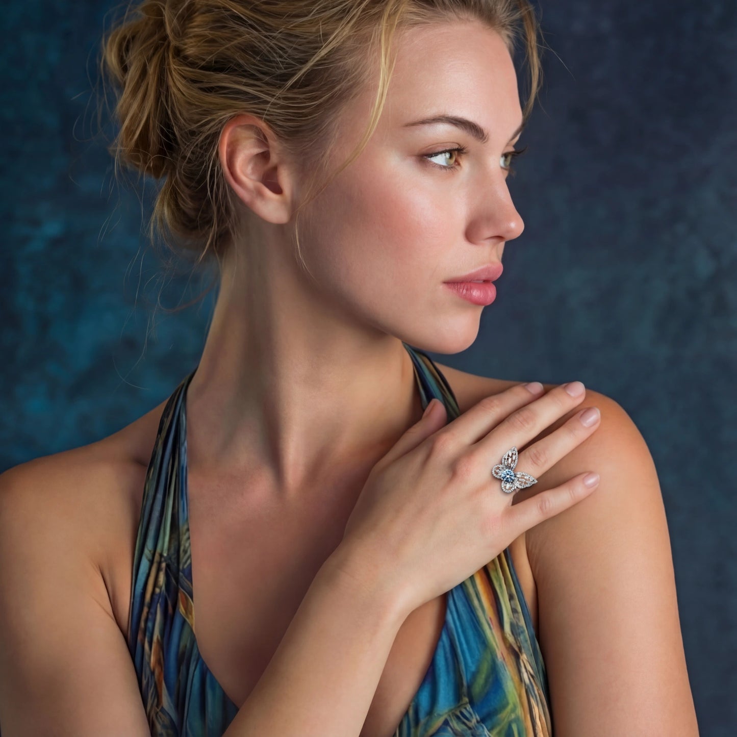 Blue Butterfly Moissanite Ring | Le'Var Neilson