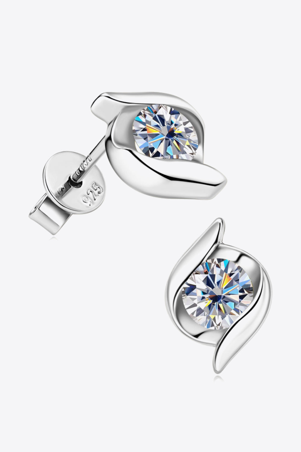 1 Carat Moissanite 925 Sterling Silver Necklace and Earrings bundle