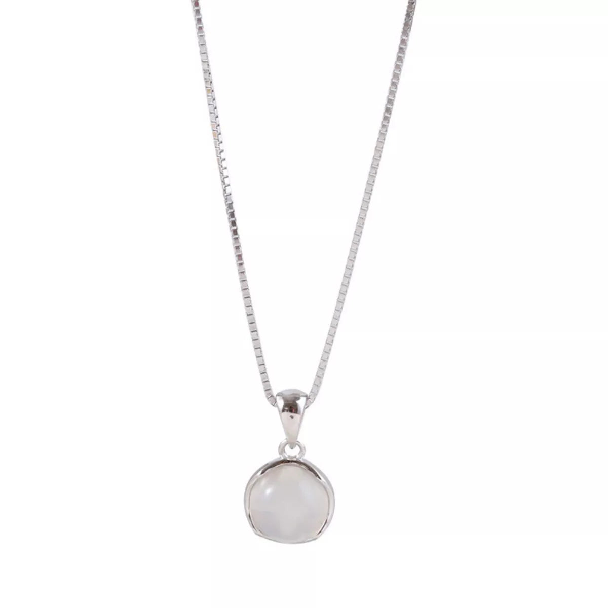 Necklace with a round pendant on a white background