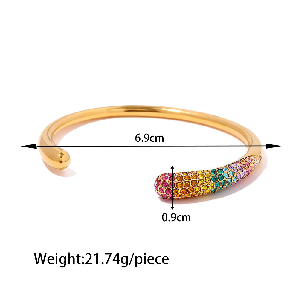 18K Noble and Atmospheric Diamond Opening Design Versatile Bracelet