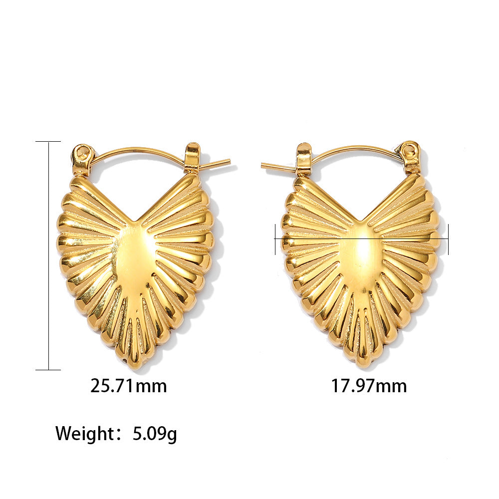 18K Gold Plated Geometric Heart Earrings