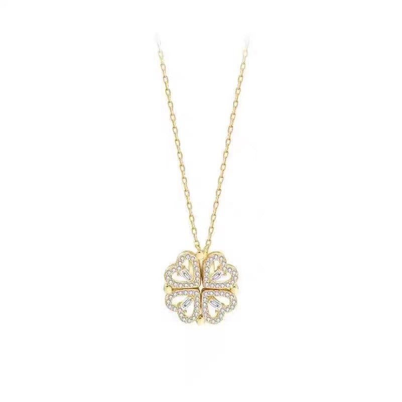 The noble and luxurious four-leaf clover is paired with a two-wear design and versatile necklace.