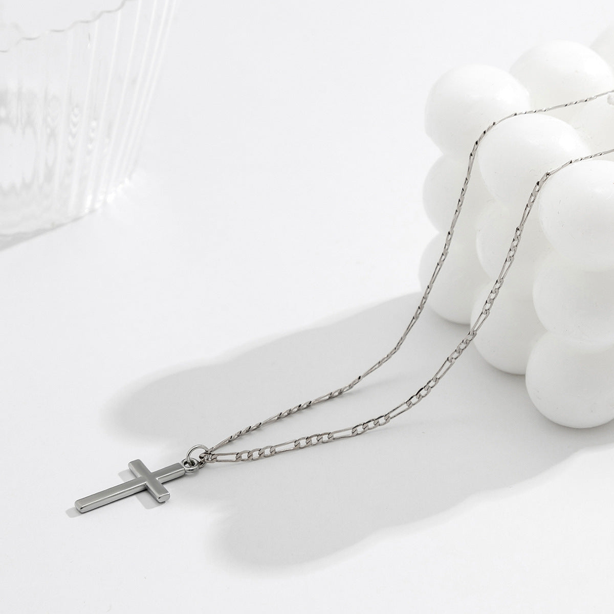 Simple Fashion Cross Design Hip Hop Pendant Necklace