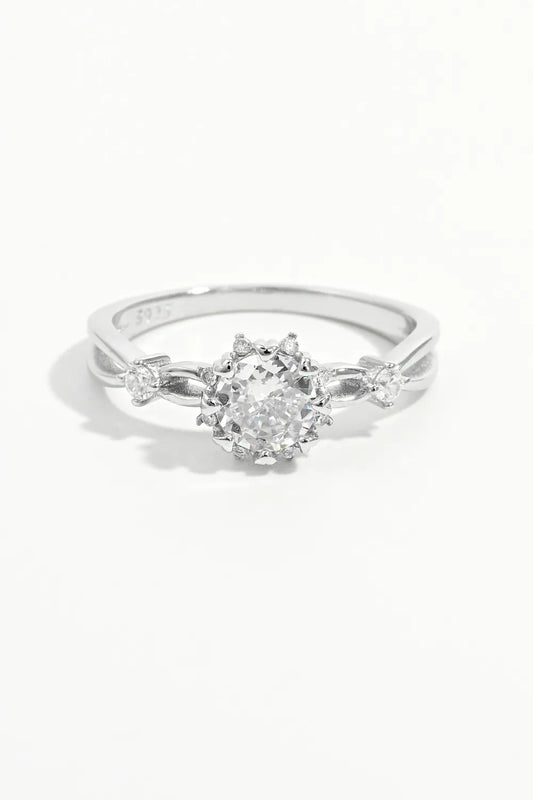 925 Sterling Silver Inlaid Zircon Ring