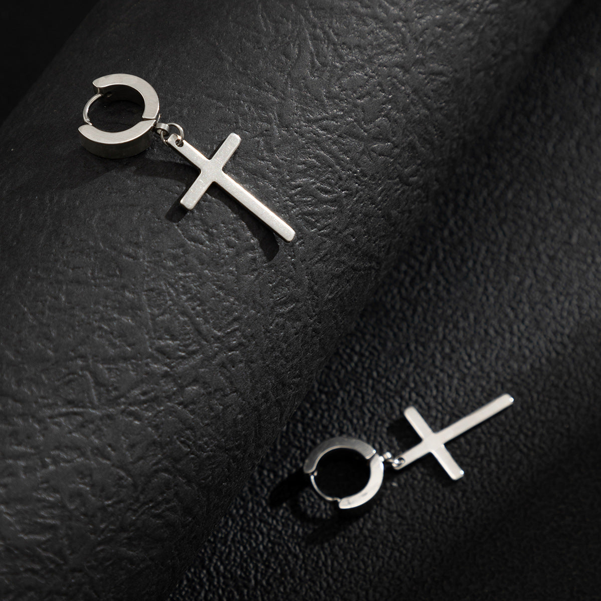 Fashionable cross design simple cold style all-match earrings