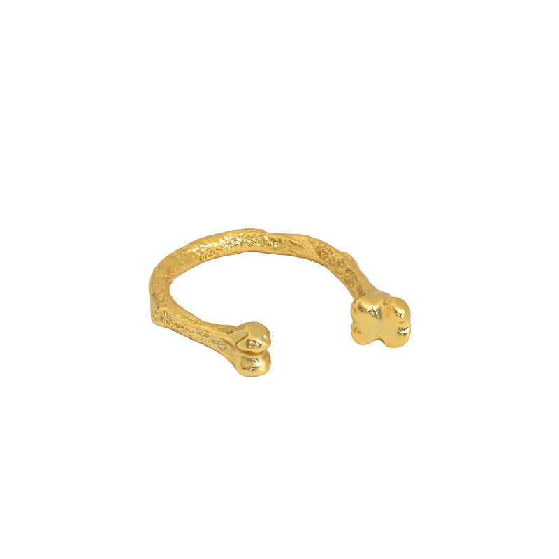 Cute Bones Irregular 925 Sterling Silver Adjustable Ring