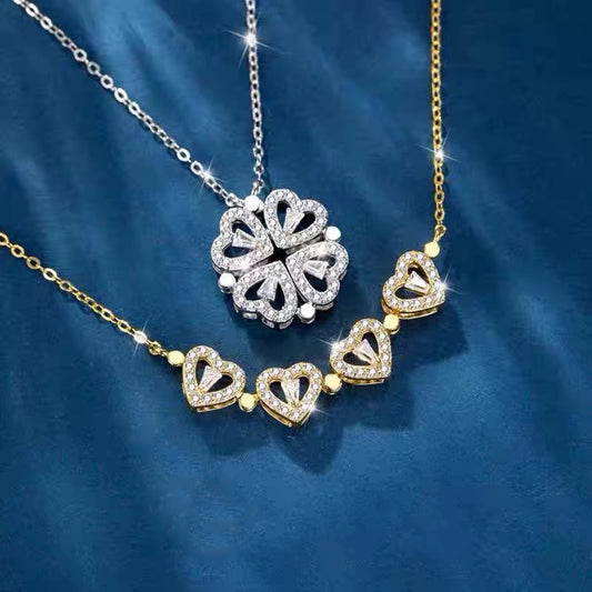 The noble and luxurious four-leaf clover is paired with a two-wear design and versatile necklace.