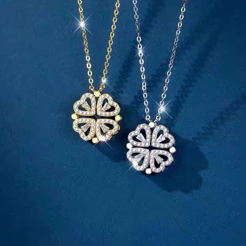 The noble and luxurious four-leaf clover is paired with a two-wear design and versatile necklace.