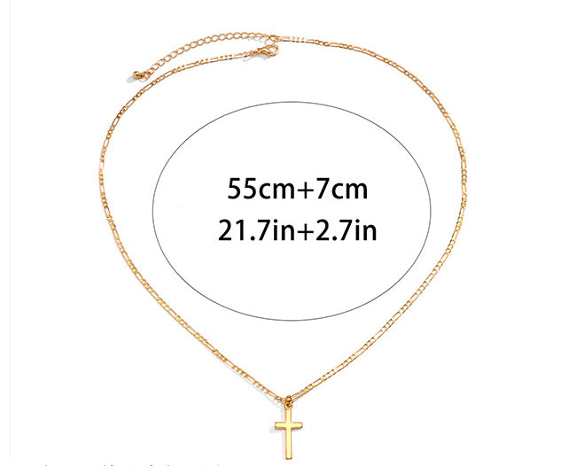 Simple Fashion Cross Design Hip Hop Pendant Necklace