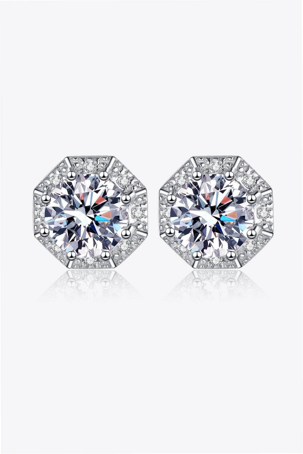 Enchanting 2 Carat Moissanite 925 Sterling Silver Stud Earrings