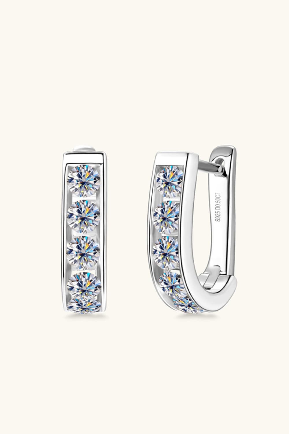 Elegant 1 Carat Moissanite 925 Sterling Silver Earrings