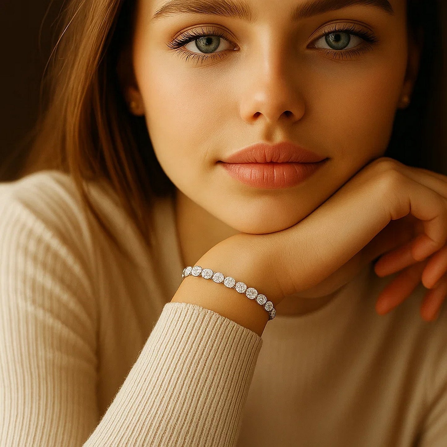 Lab Grown Round Diamond Tennis Bracelet in 14k White Gold (5 cctw  F/G  VS2/SI1)