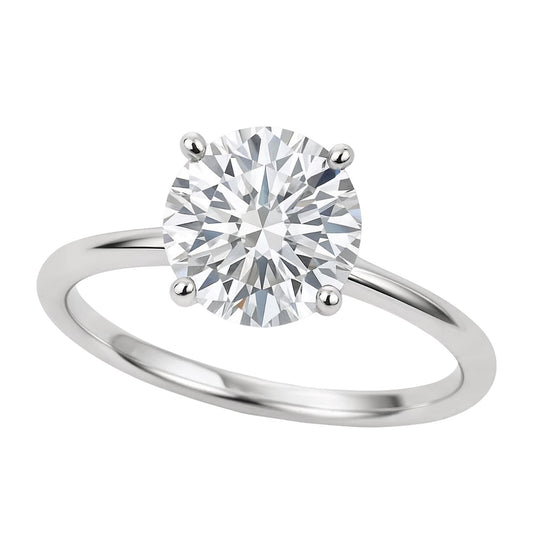2 Carat Round Lab Grown Diamond Solitaire Ring in 10K White Gold