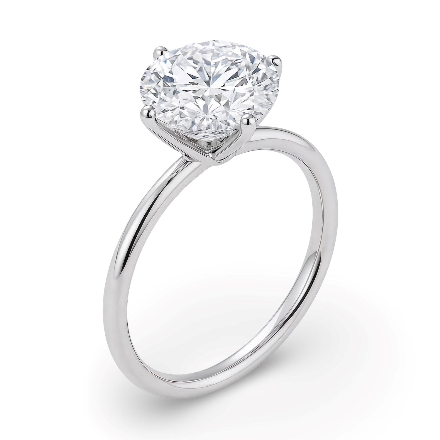 2 Carat Round Lab Grown Diamond Solitaire Ring in 10K White Gold