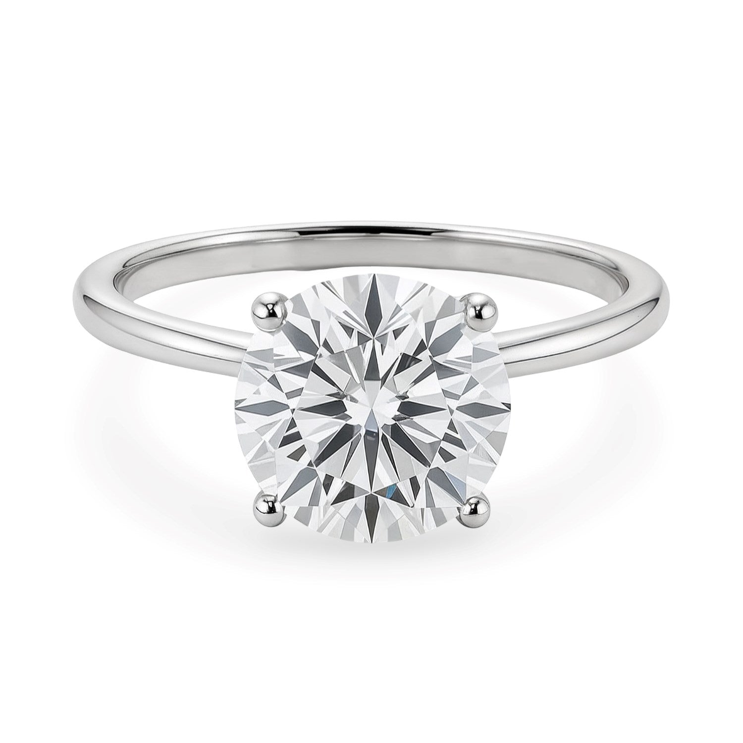 2 Carat Round Lab Grown Diamond Solitaire Ring in 10K White Gold