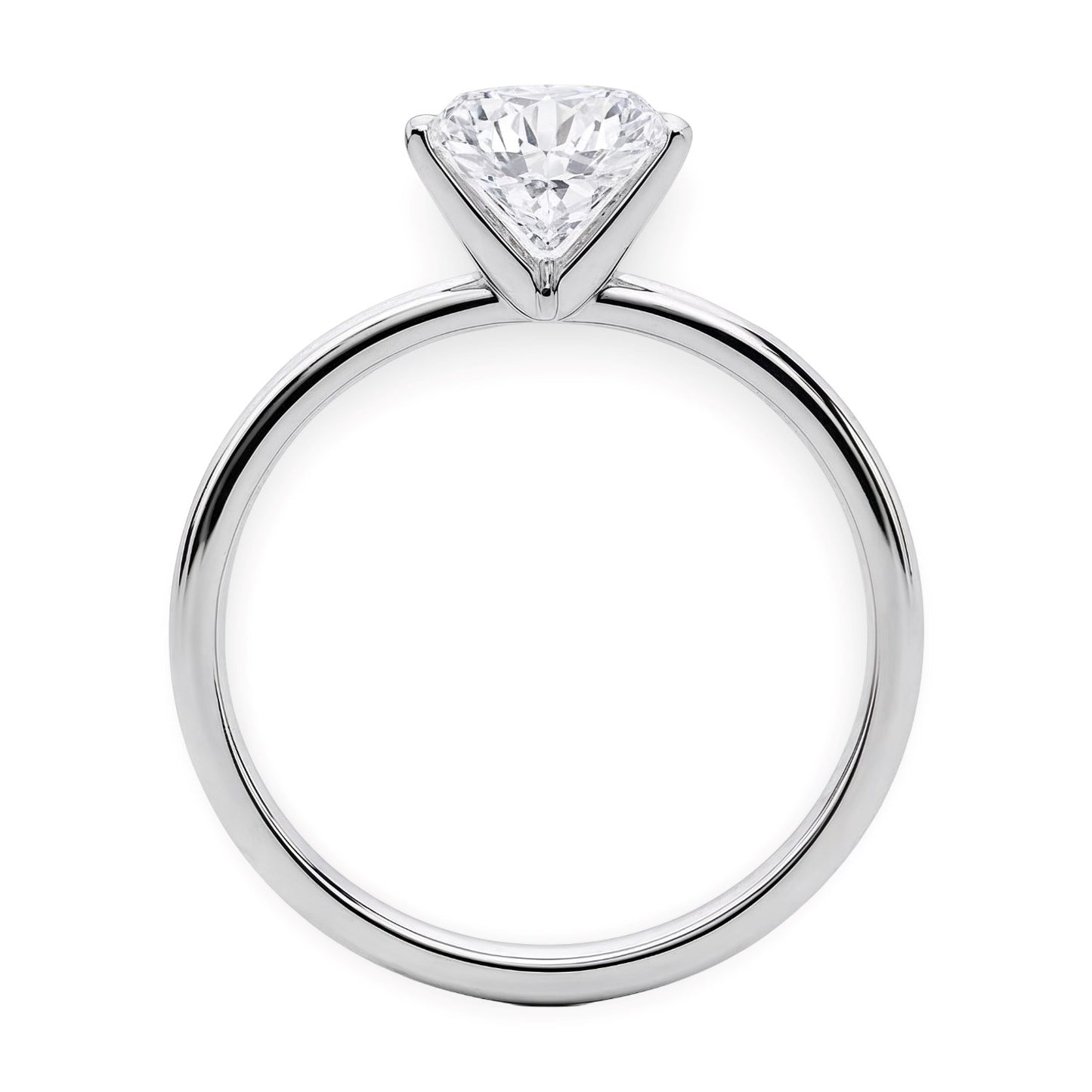 2 Carat Round Lab Grown Diamond Solitaire Ring in 10K White Gold