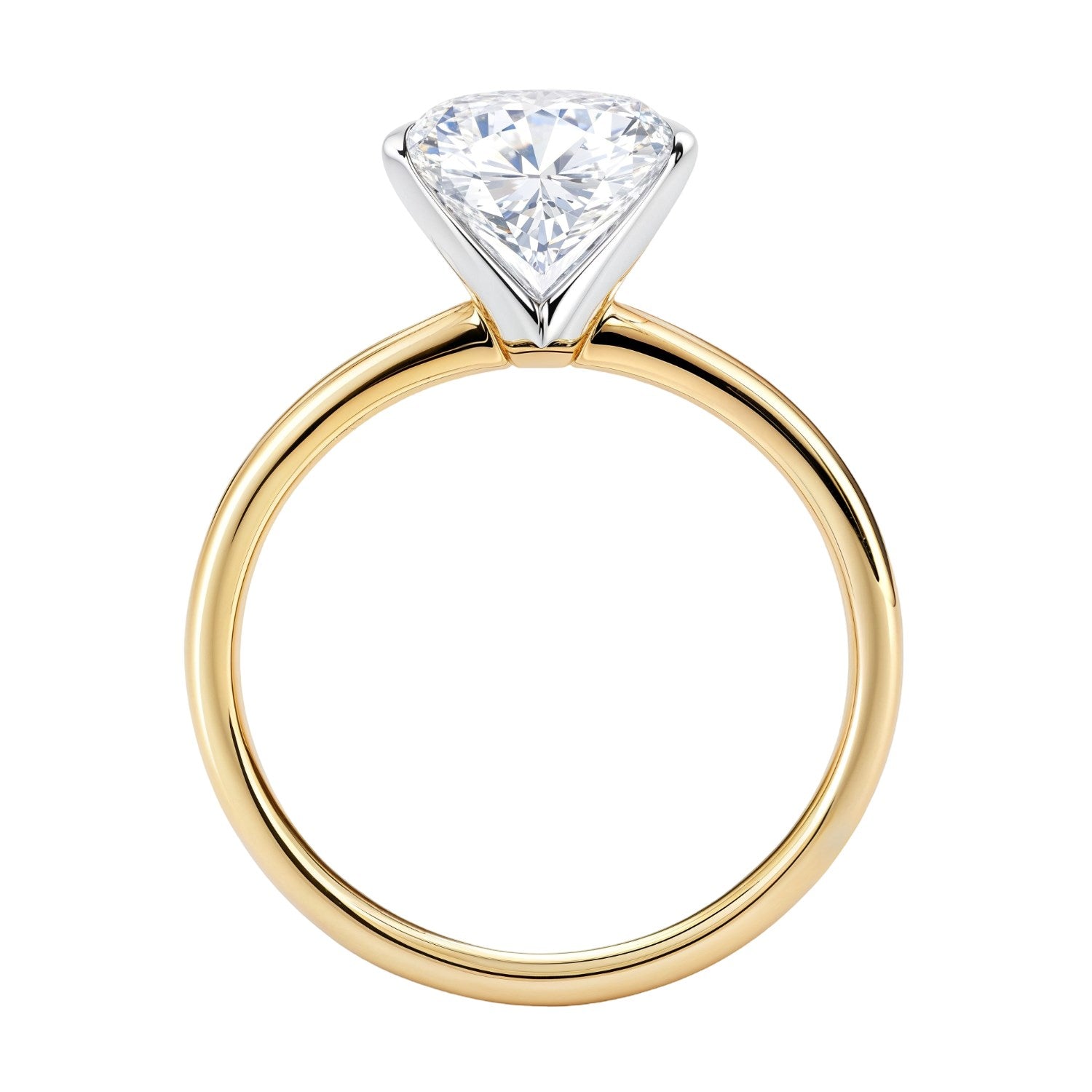 2 Carat Oval Lab Grown Diamond Solitaire Ring in 14K Yellow Gold