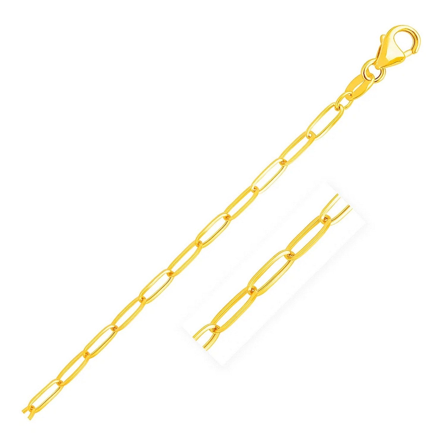 14K Yellow Gold Paperclip Chain (3.50 mm)
