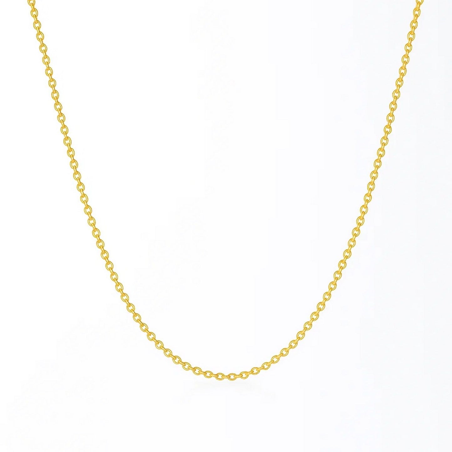 14k Yellow Gold Round Cable Link Chain (1.1 mm)