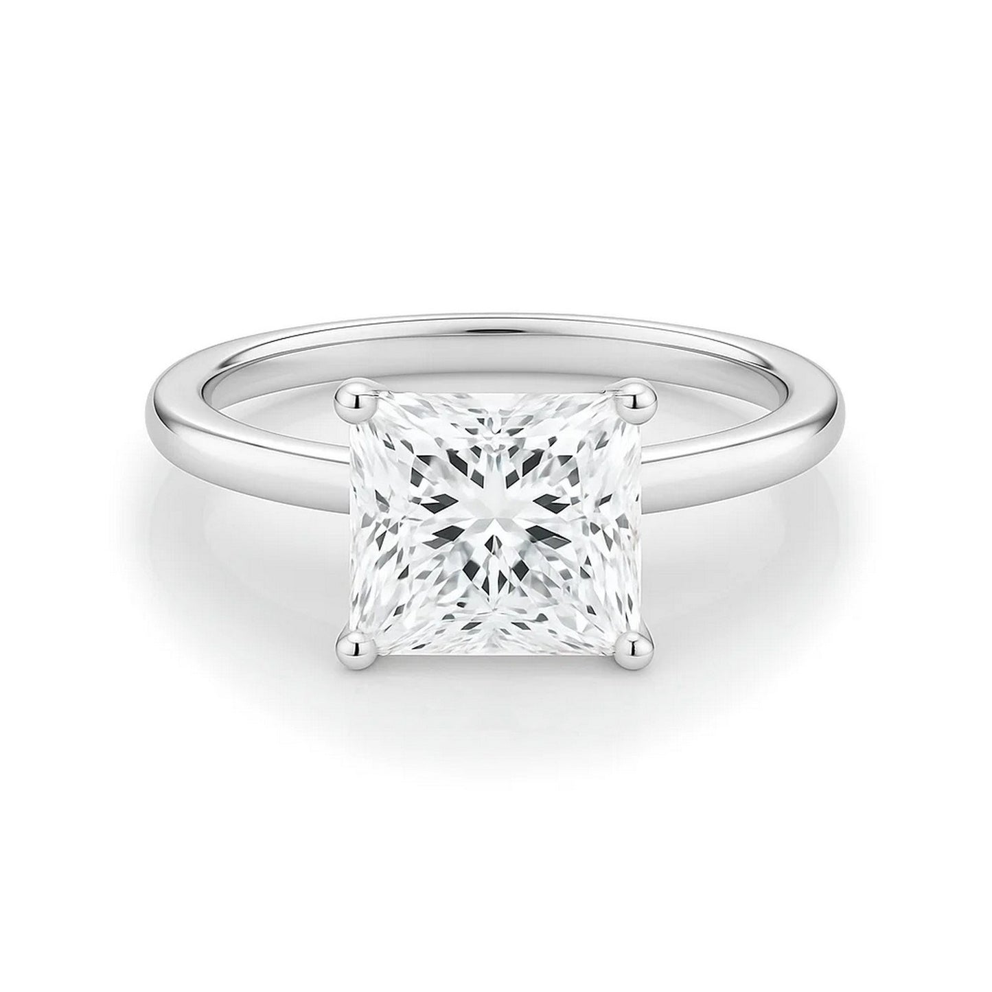 2 Carat Princess Lab Grown IGI G/VS1 Diamond Solitaire Ring in 10K White Gold