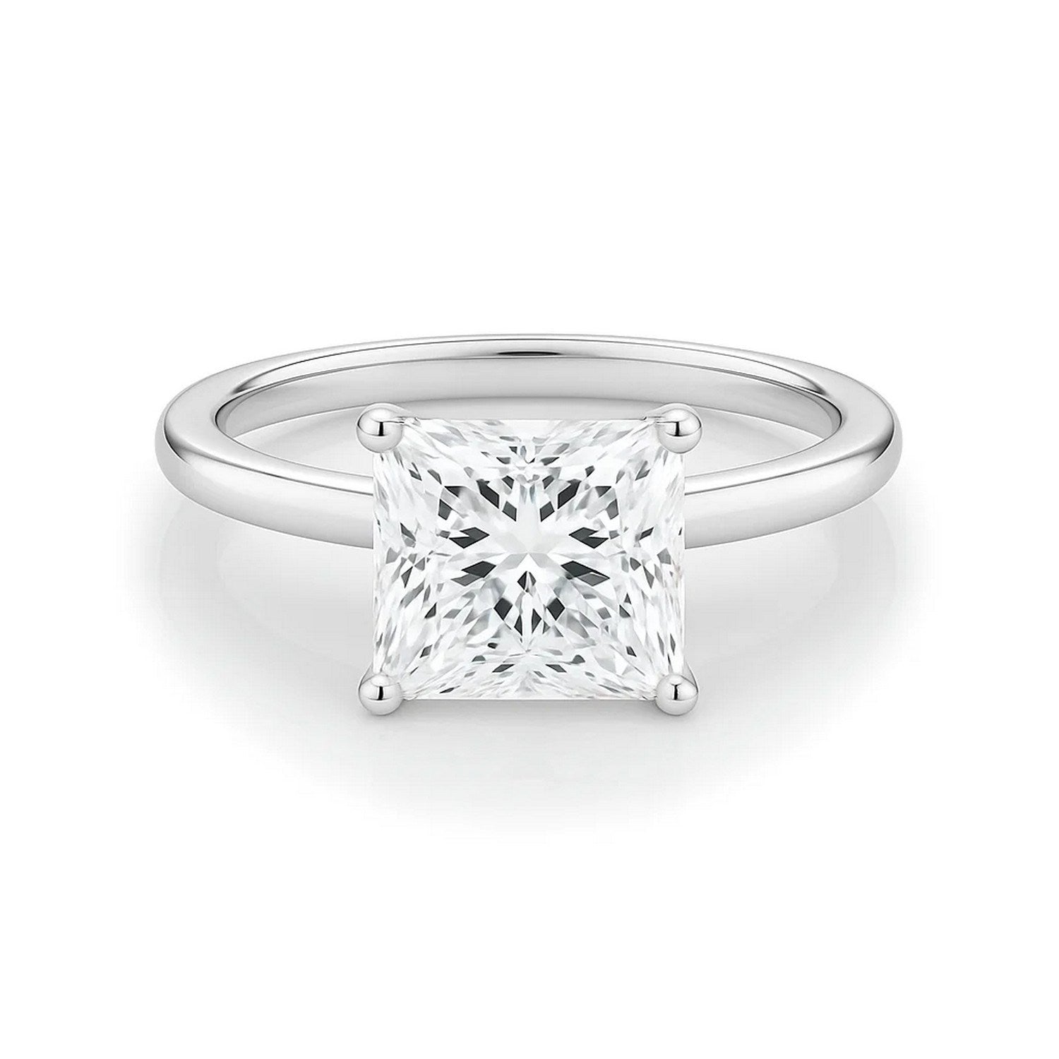 2 Carat Princess Lab Grown IGI G/VS1 Diamond Solitaire Ring in 10K White Gold