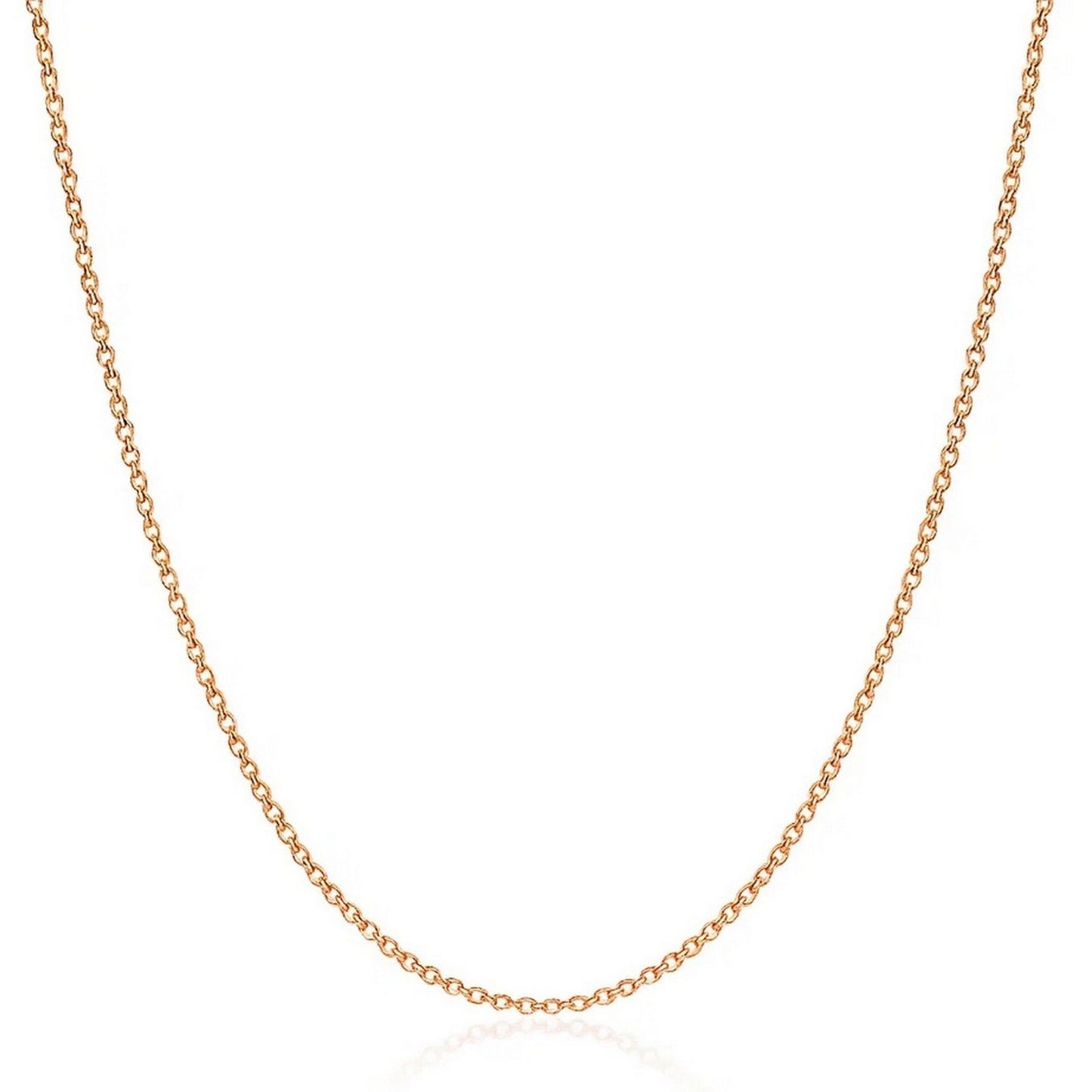 14k Rose Gold Diamond Cut Cable Link Chain (1.30 mm)