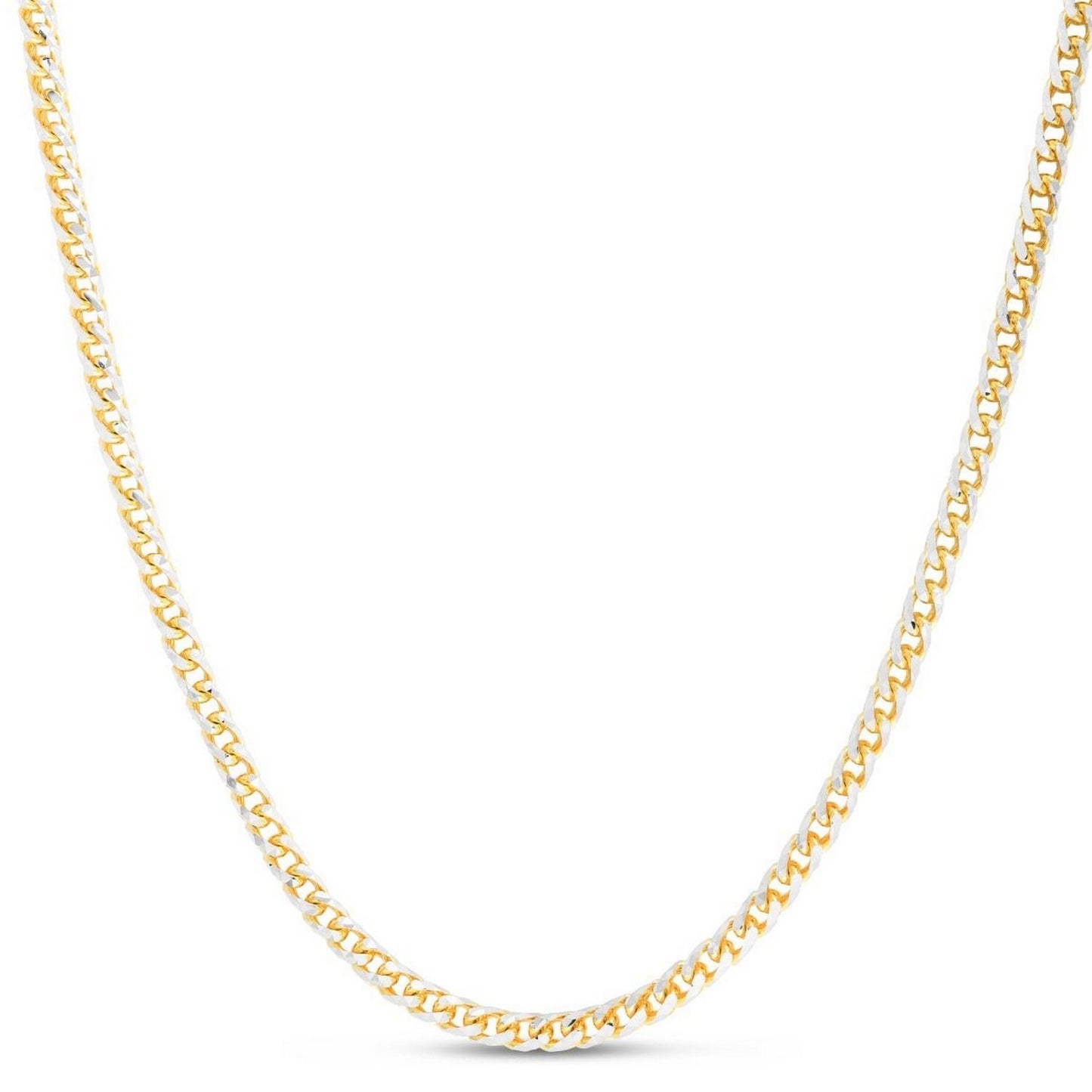 14k Yellow Gold Round Pave Franco Chain (4.00 mm)