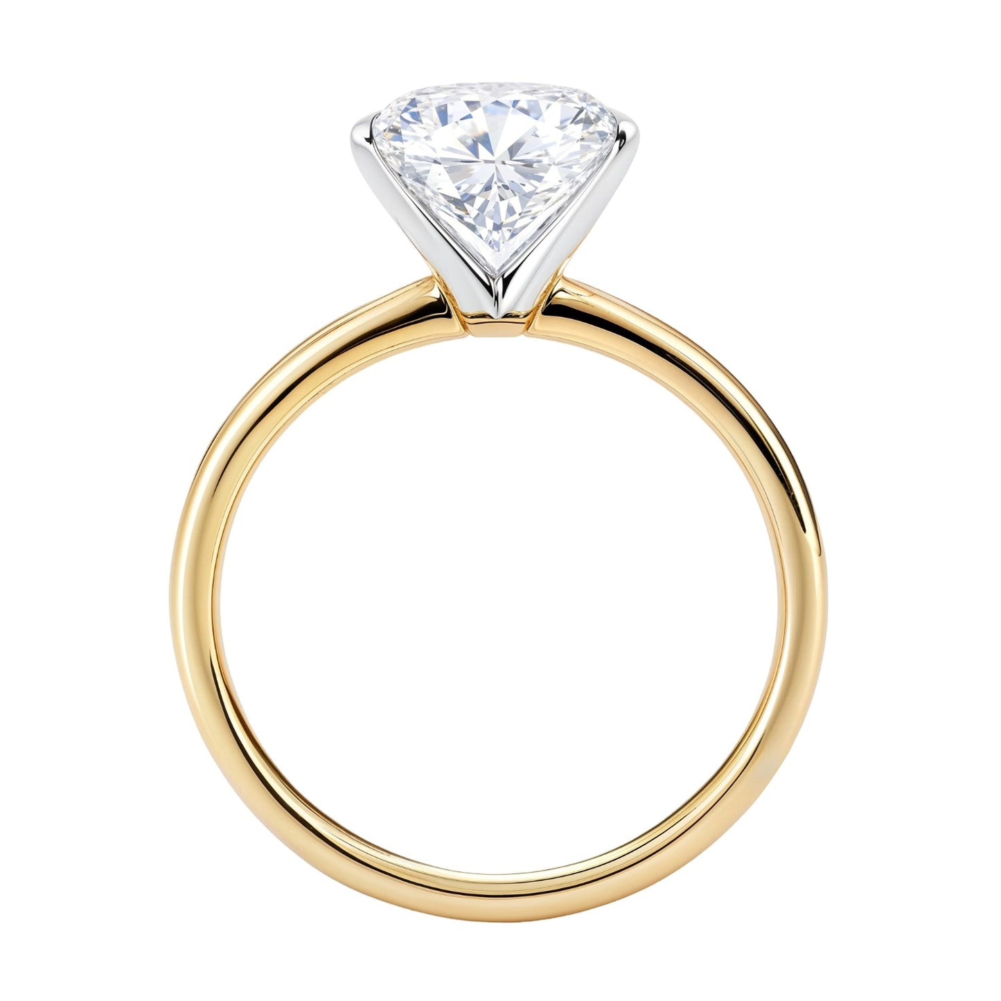 2 Carat Oval Lab Grown Diamond Solitaire Ring in 10K Yellow Gold