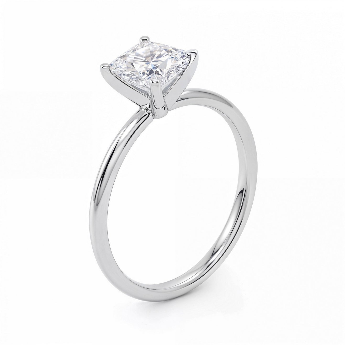 1.50Ct Princess Lab Grown  Diamond Ring in 14K White Gold