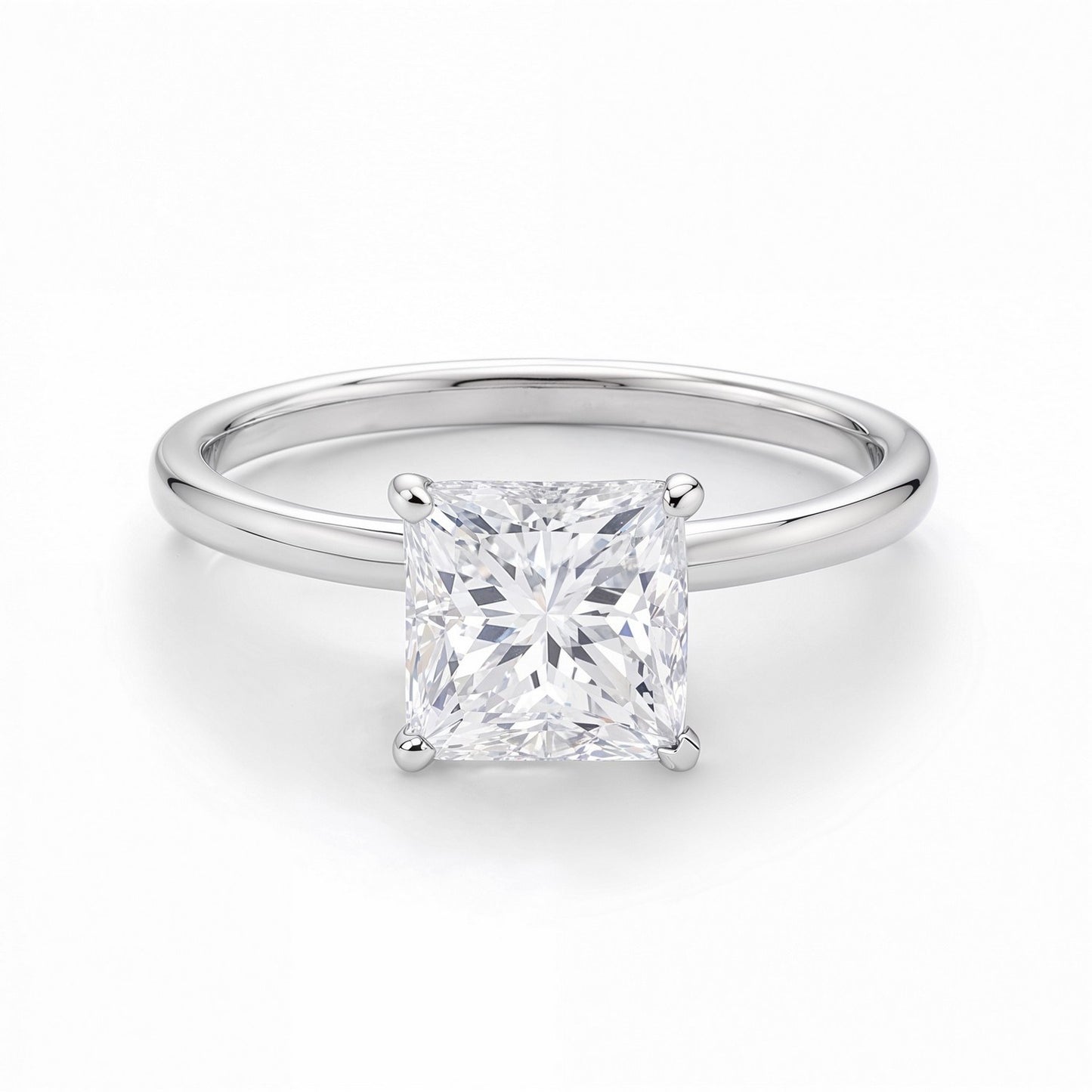 1.50Ct Princess Lab Grown  Diamond Ring in 14K White Gold