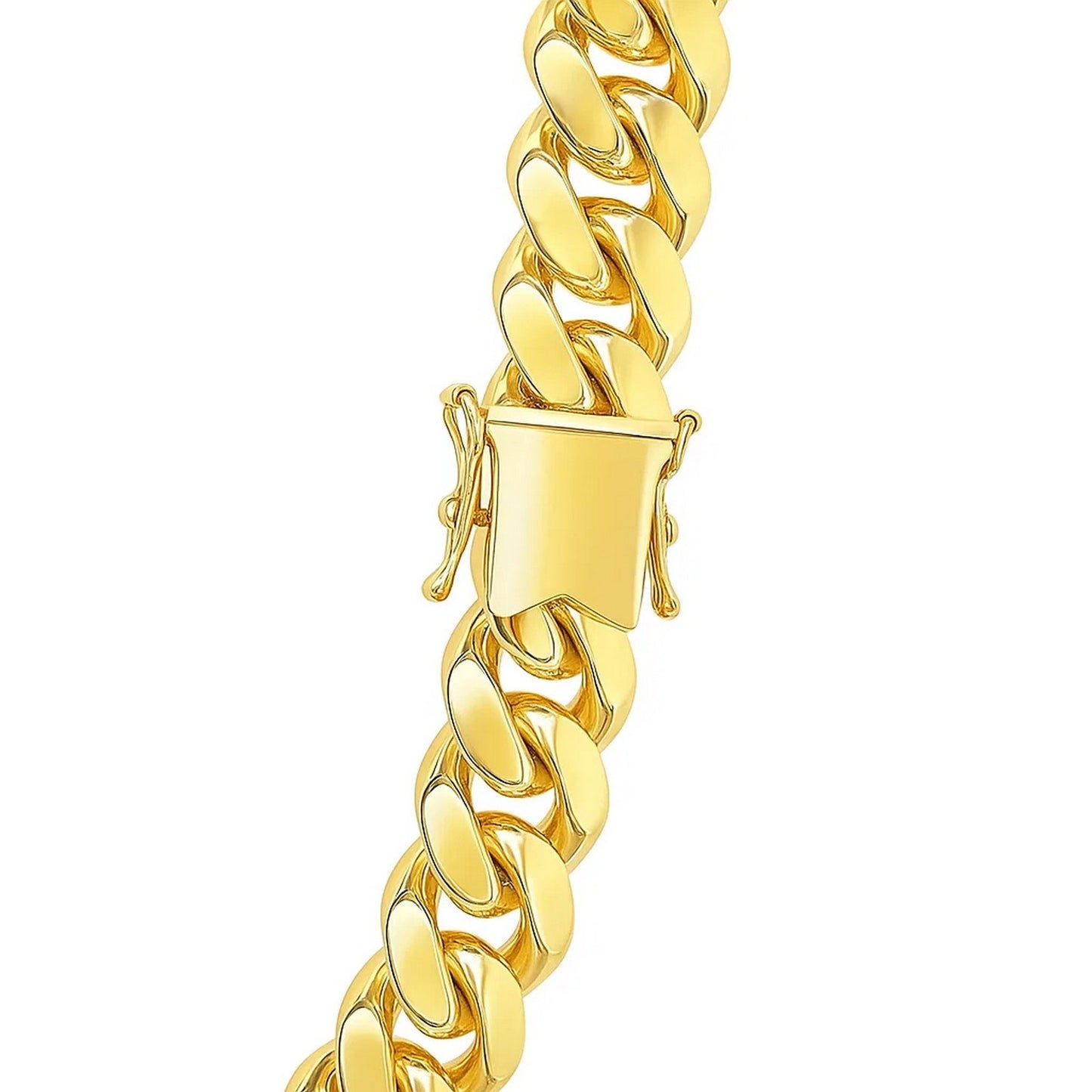 14k Yellow Gold Classic Miami Cuban Solid Chain (9.20 mm)