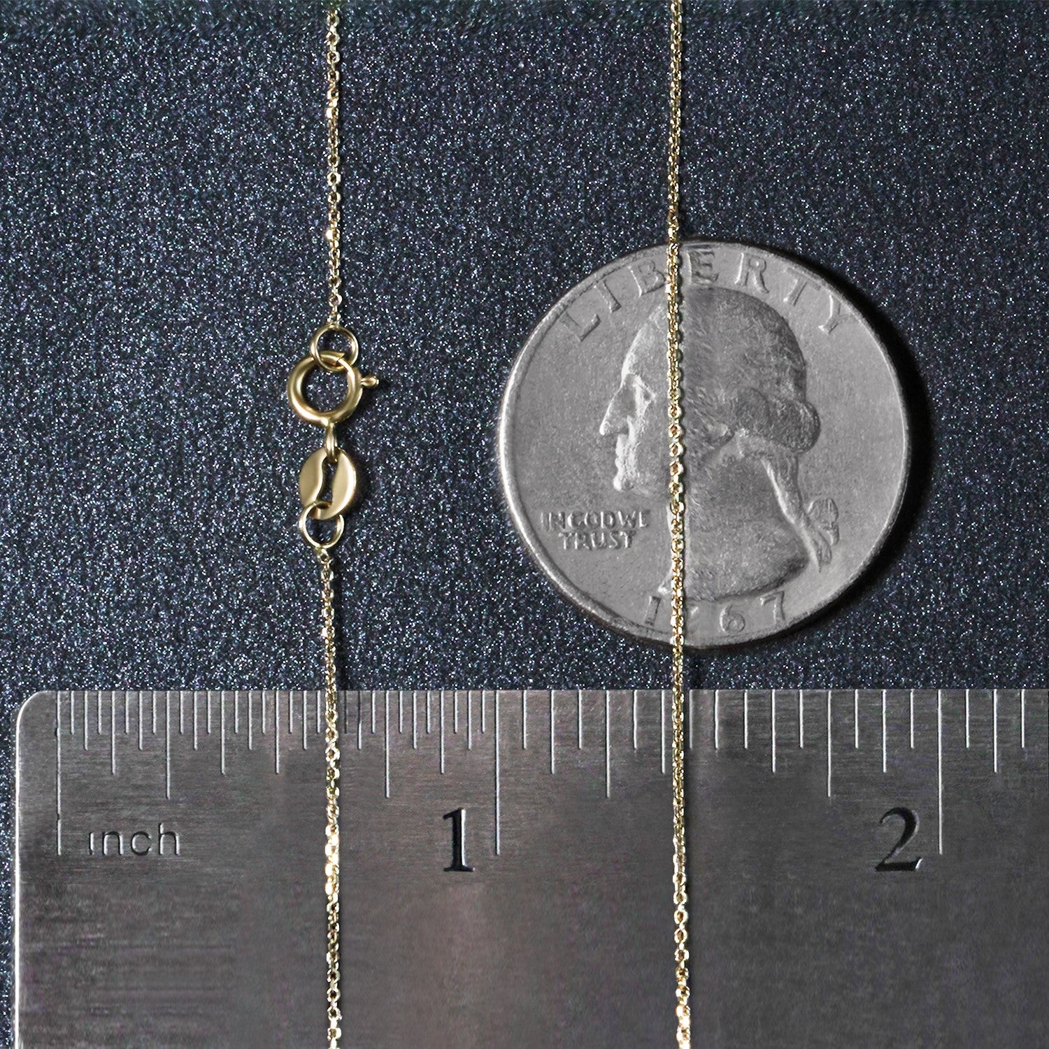 14k Yellow Gold Diamond Cut Cable Link Chain (0.68 mm)