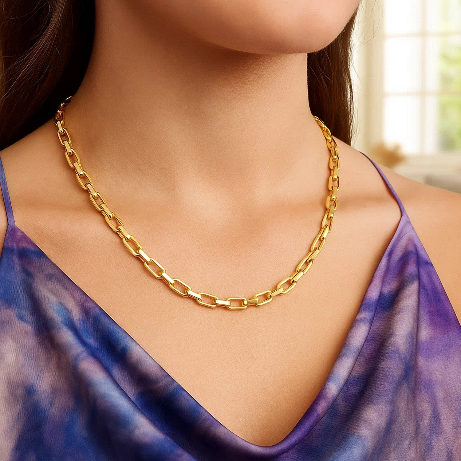 14k Yellow Gold French Cable Link Chain (4.80 mm)