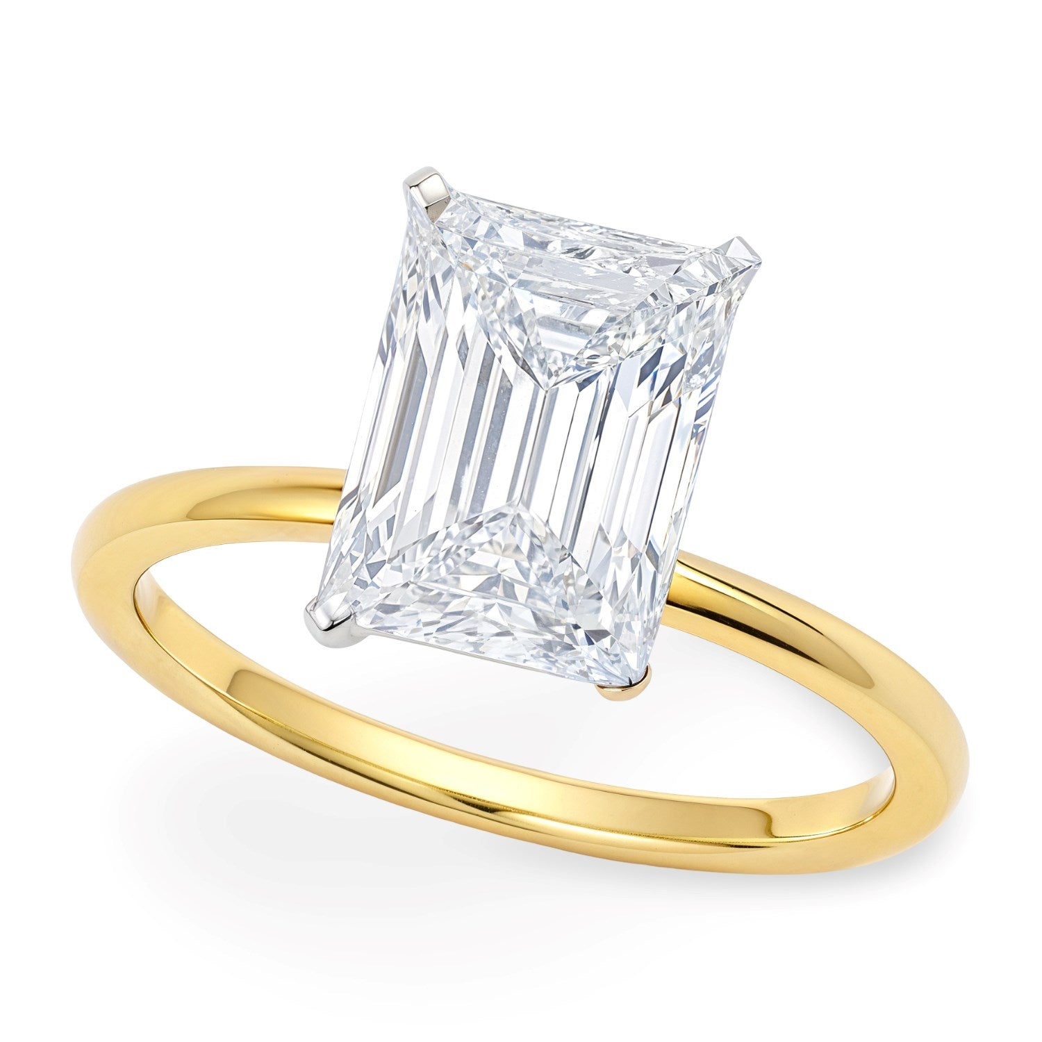 5 Carat Radiant Diamond Solitaire Ring in 10K Yellow Gold