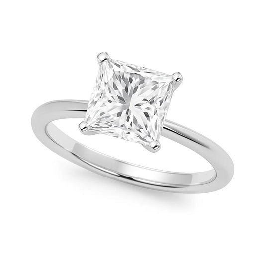 3 Carat Princess Diamond Solitaire Ring in 10K White Gold