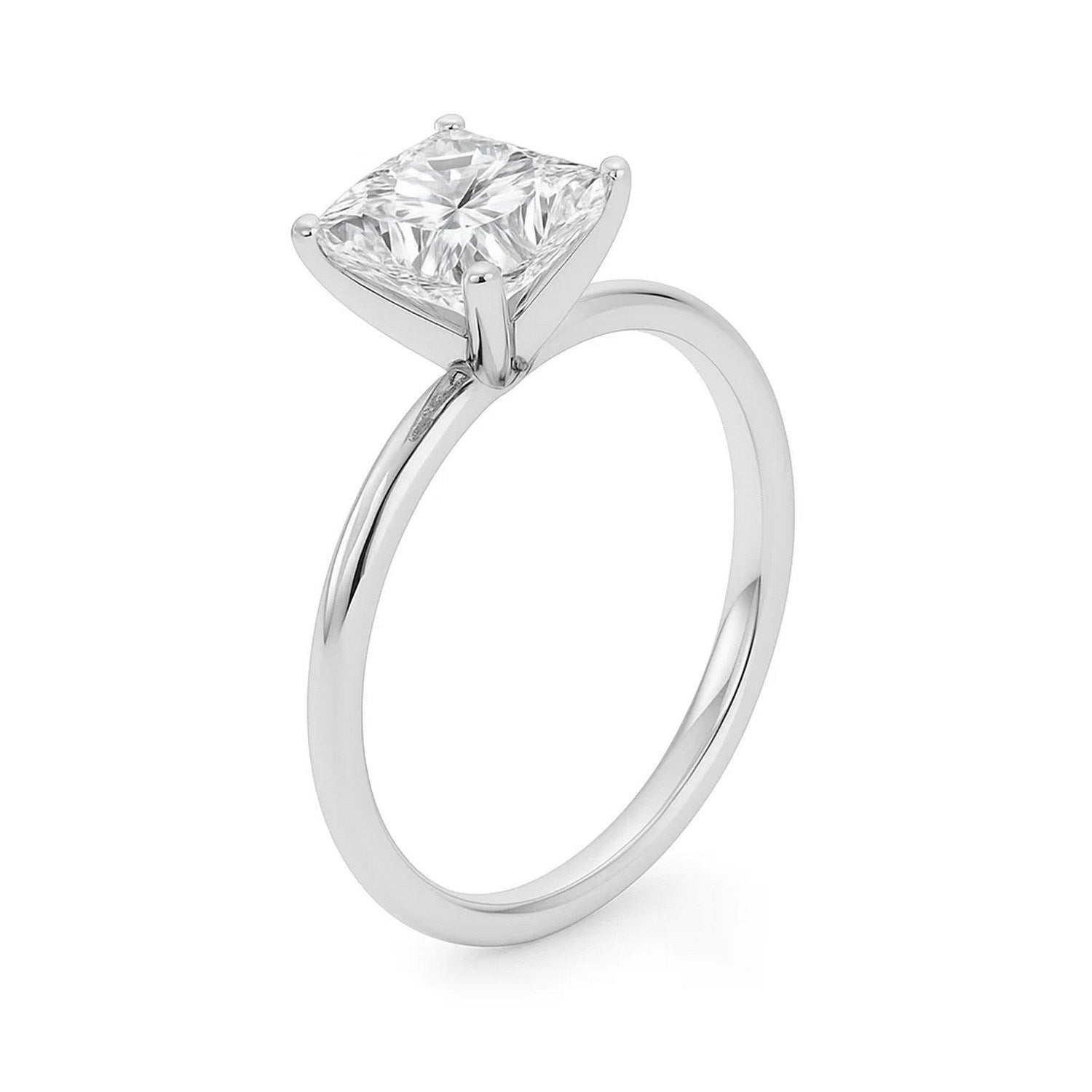 3 Carat Princess Diamond Solitaire Ring in 10K White Gold