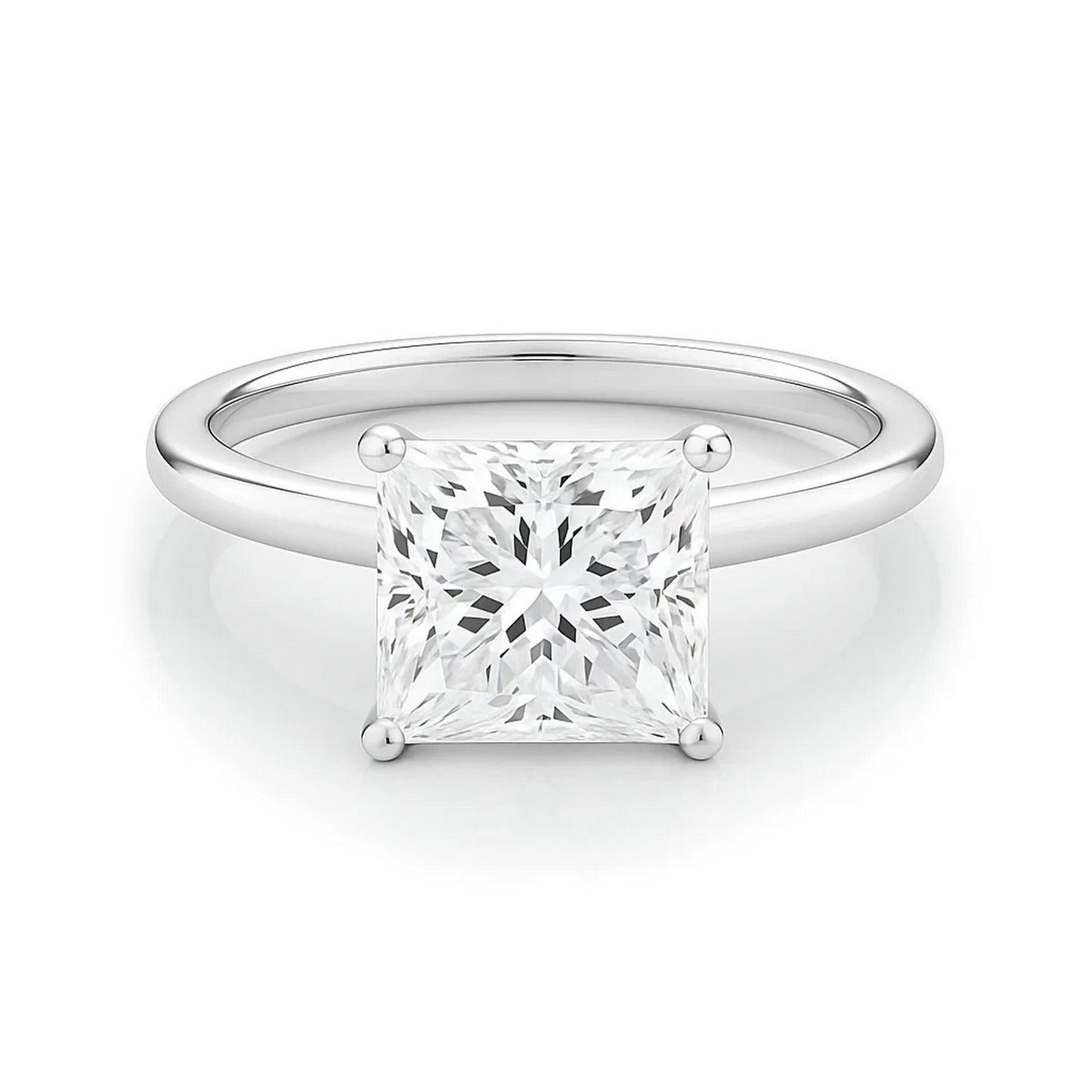 3 Carat Princess Diamond Solitaire Ring in 10K White Gold