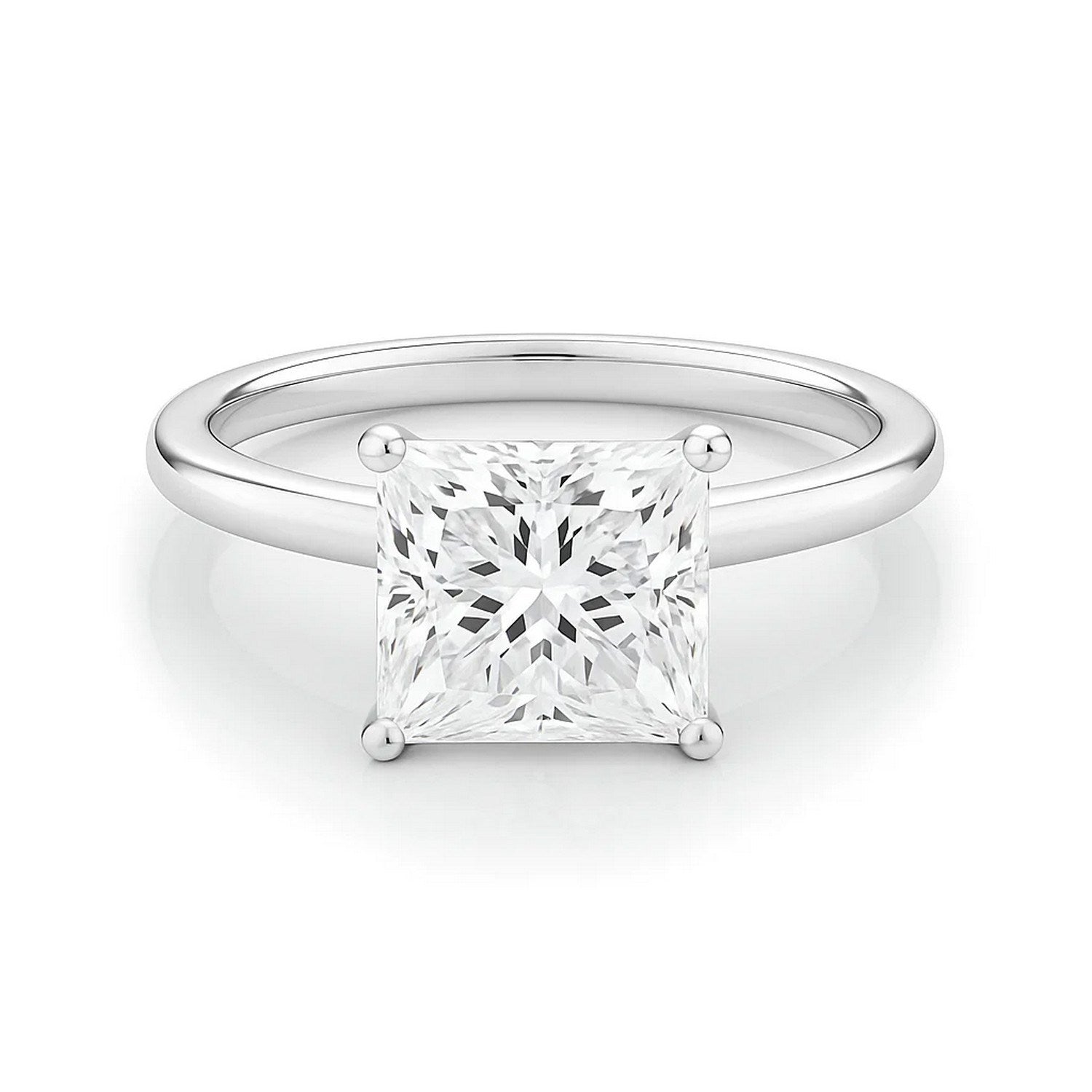 3 Carat Princess Diamond Solitaire Ring in 10K White Gold