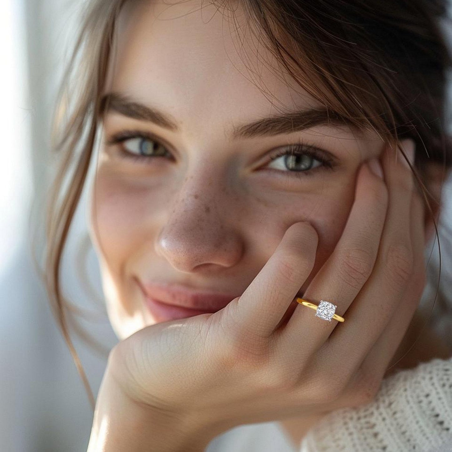 1 Carat Diamond Solitaire Ring in 10K Yellow Gold