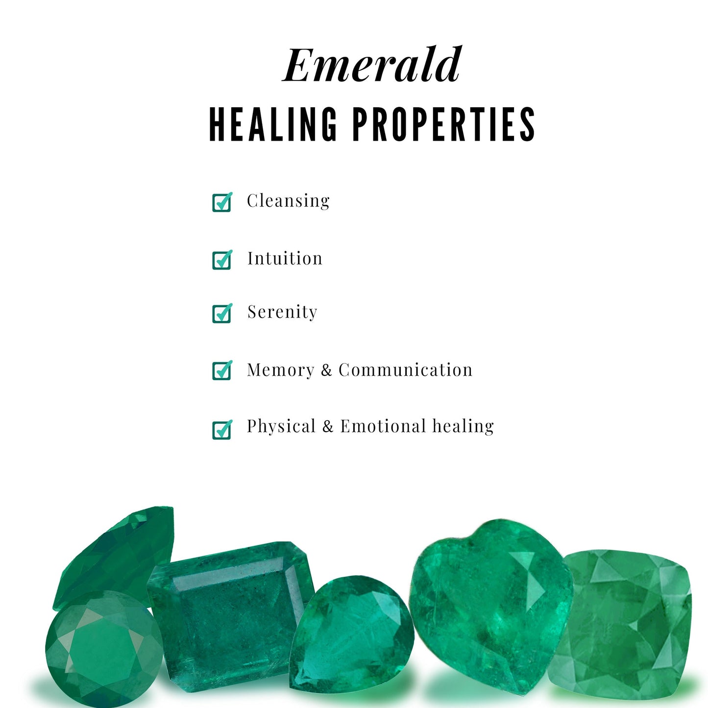 Natural Pear Shape Emerald Half Eternity Ring in East West Style