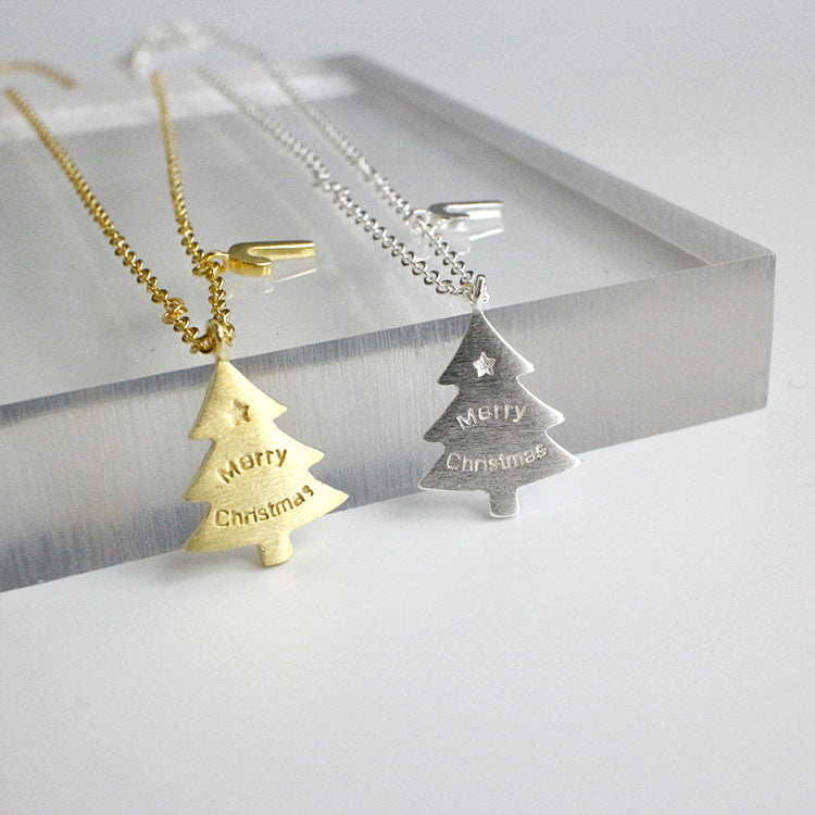 Fashion Christmas Tree 925 Sterling Silver Necklace