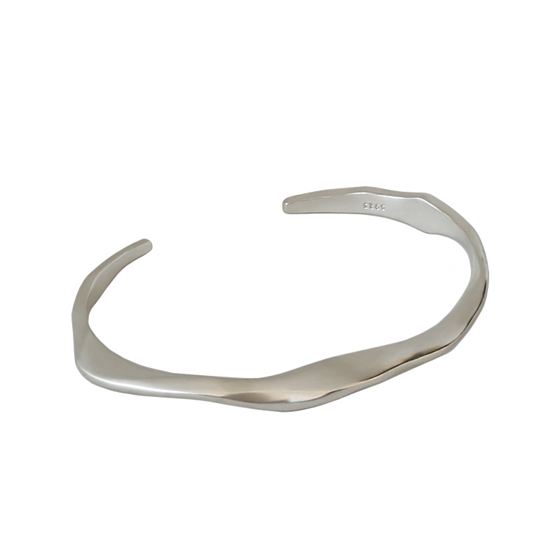 Silver bracelet on a white background