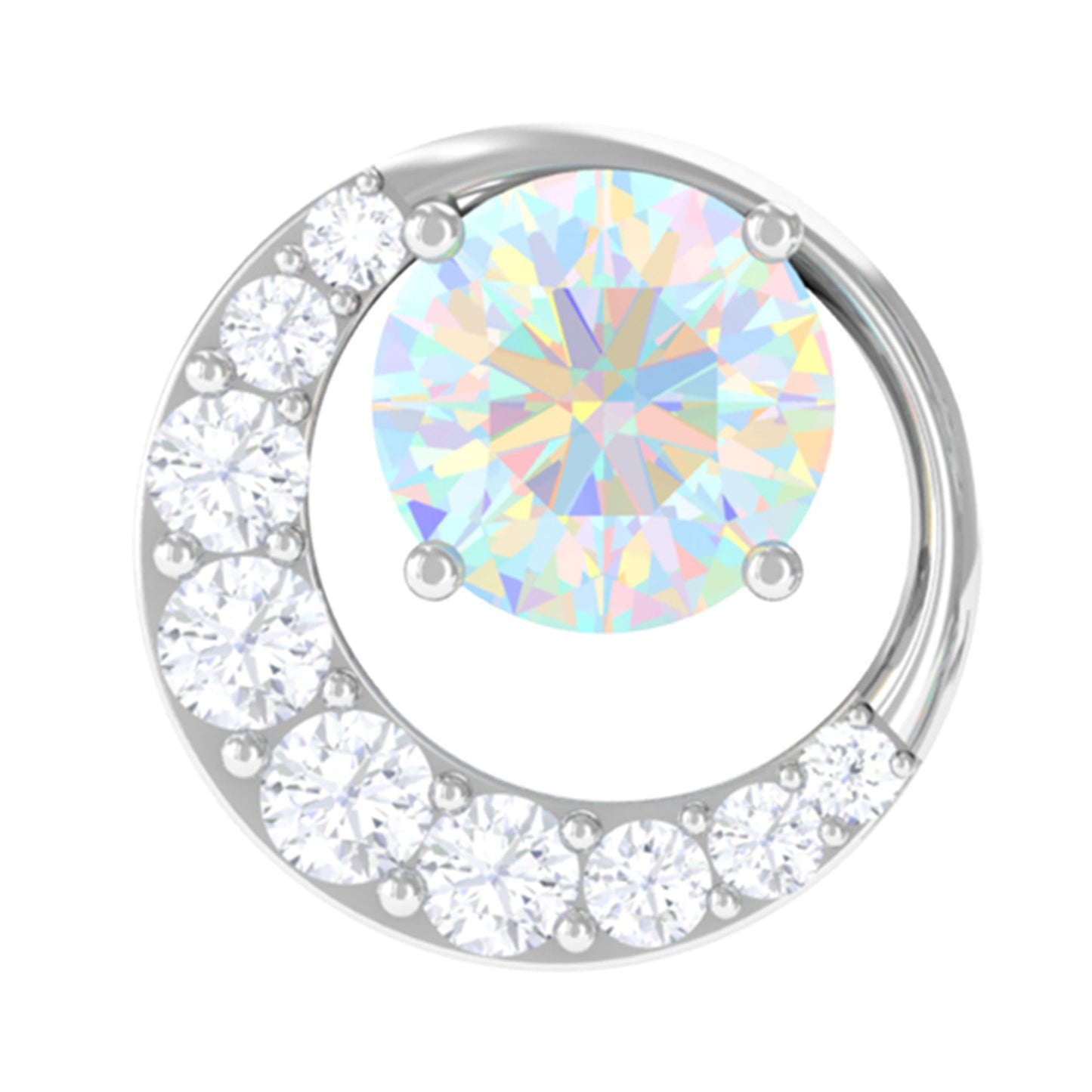 Real Ethiopian Opal Circle Cartilage Earring