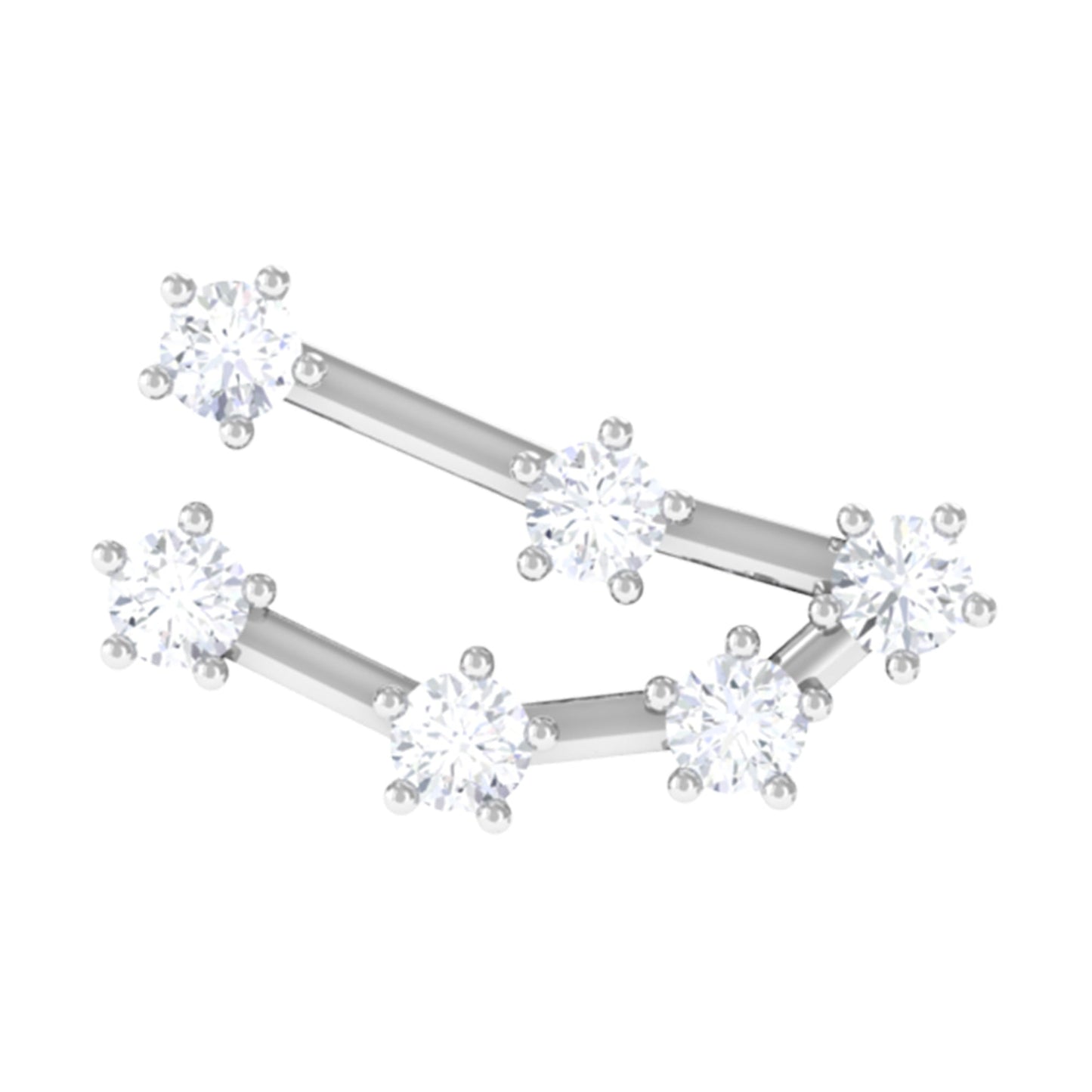 Certified Moissanite Capricorn Zodiac Ear Crawler Earring