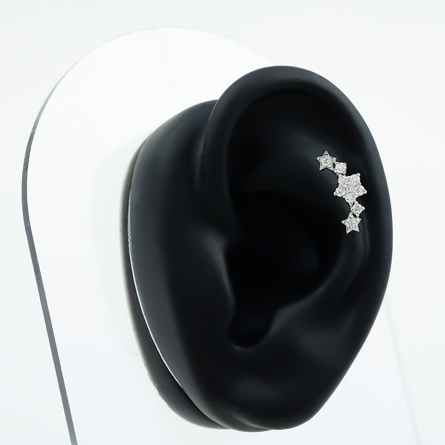 Brilliant Cut Diamond Star Ear Crawler Earring
